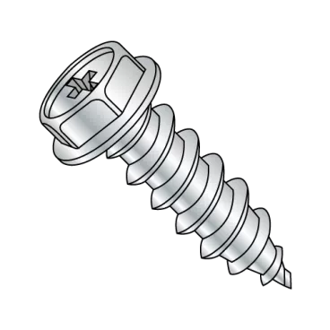 8-18X3/8  Phillips Indented Hex Washer Self Tapping Screw Type AB Fully Threaded Zinc Bake