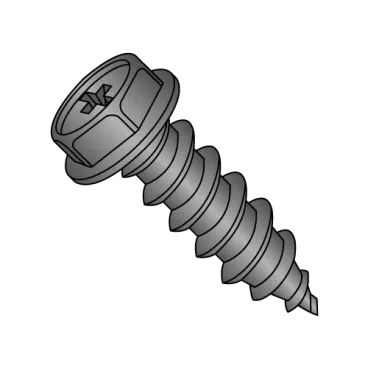 8-18X1/2  Phillips Ind Hex Washer Self Tapping Screw Type A B Full Thread Black Oxide
