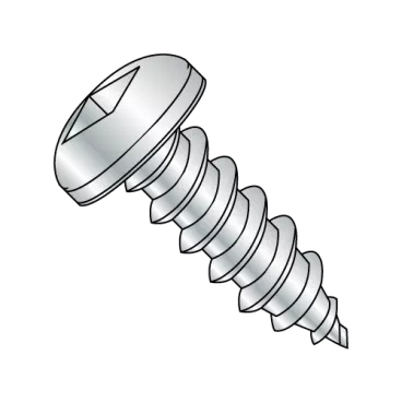 10-16X3/8  Square Drive Pan Self Tapping Screw Type A B Fully Threaded Zinc And Bake