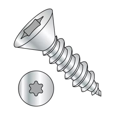 10-16X1 1/4  6 Lobe Flat Self Tapping Screw Type AB Fully Threaded Zinc And Bake