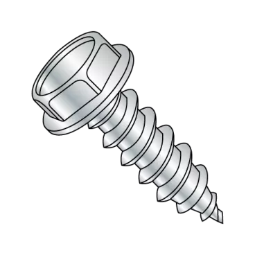 10-16X1/2  Unslotted Indented Hex Washer Self Tapping Screw Type AB Fully Threaded ZincBake