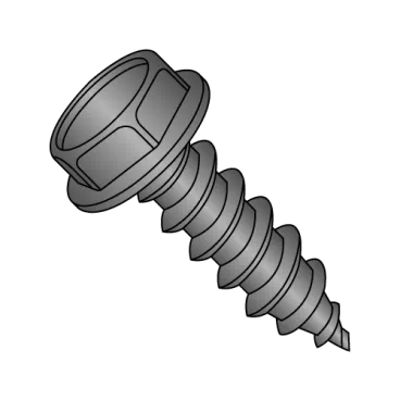 10-16X1/2  Unslotted Indented Hex Washer Self Tap Screw Type AB Full Thread Black Zinc Ba