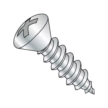 8-15X1/2  Phillips Oval Self Tapping Screw Type A Fully Threaded Zinc And Bake