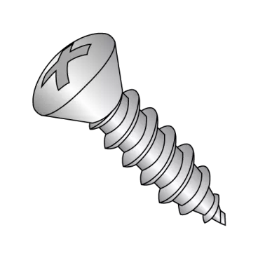 8-15X1/2  Phillips Oval Self Tapping Screw Type A Fully Threaded 18-8 Stainless Steel