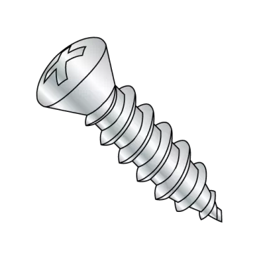 8-15X1/2  Phillips Oval Self Tapping Screw Type A Number Six Head Fully Thrd Zinc And BAke