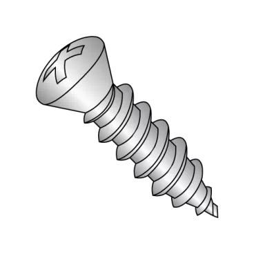 8-15X1/2  Phillips Trim Oval Self Tapping Screw Type A w/#Six Head Full Thrd 18-8 Stainles