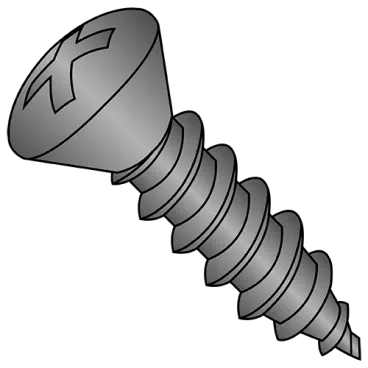 8-15X1/2  Phillips Oval Self Tapping Screw Type A Fully Threaded Black Oxide and Oil