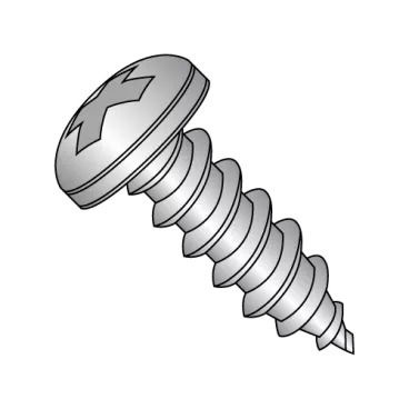 8-15X1 1/2  Phillips Pan Self Tapping Screw Type A Fully Threaded 18 8 Stainless Steel