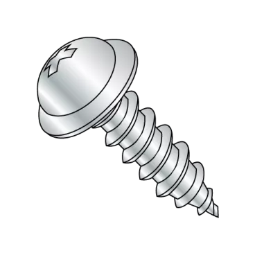 8-15X1  Phillips Round Washer Self Tapping Screw Type A Fully Threaded Zinc And Bake