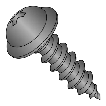 8-15X3/4  Phillips Round Washer Self Tapping Screw Type A Fully Threaded Black Oxide