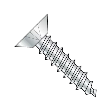 6-18X3/8  Phillip Flat Undercut Self Tapping Screw Type A Fully Threaded Zinc And Bake