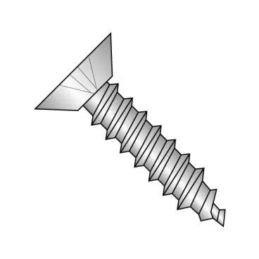 8-15X1  Phil Flat Undercut Self Tapping Screw Type A Fully Threaded 18 8 Stainless