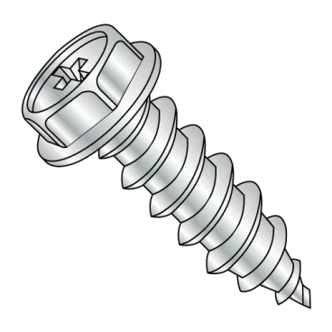 8-15X3/8  Phillips Indented Hex Washer Self Tapping Screw Type A Fully Threaded Zinc And B
