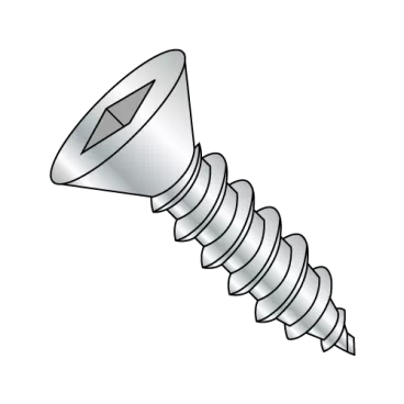 6-18X3/4  Square Flat Self Tapping Screw Type A Fully Threaded Zinc And Bake