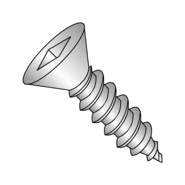 8-15X1/2  Square Flat Self Tapping Screw Type A Fully Threaded 18-8 Stainless Steel