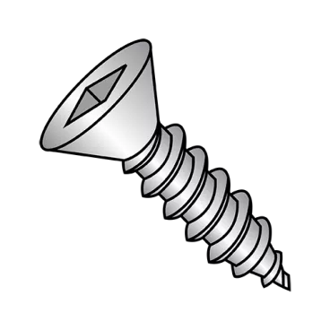 8-15X1/2  Square Flat Self Tapping Screw Type A Fully Threaded 410 Stainless Steel