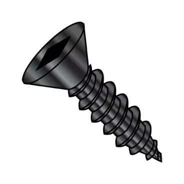 8-15X1/2  Square Flat Self Tapping Screw Type A Fully Threaded Black Oxide & Oil