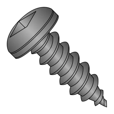 8-15X1 1/2  Square Pan Self Tapping Screw Type A Fully Threaded Black Oxide