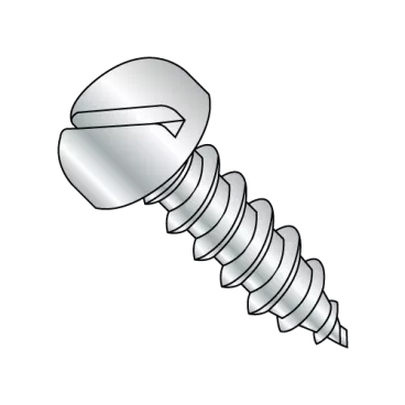 6-18X5/8  Slotted Pan Self Tapping Screw Type A Fully Threaded Zinc And Bake