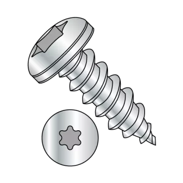 12-11X3/4  6 Lobe Pan Self Tapping Screw Type A Fully Threaded Zinc And Bake