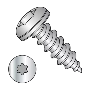 8-15X3/4  Six Lobe Pan Self Tapping Screw Type A Fully Threaded 18 8 Stainless Steel