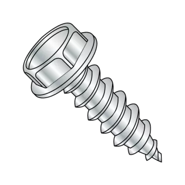 14-10X3/4  .428-.437A/F Unslot Indent Hex Washer Self Tap Screw Type A Full Thread ZincBake