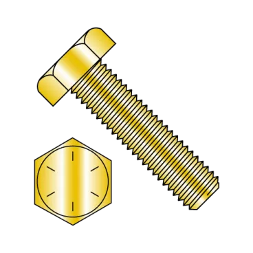 5/16-18X3  Hex Tap Bolt Grade 8 Fully Threaded Zinc Yellow