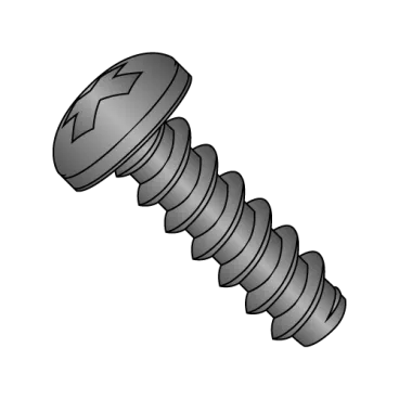 4-24X3/4  Phillips Pan Self Tapping Screw Type B Fully Threaded Black Zinc And Bake