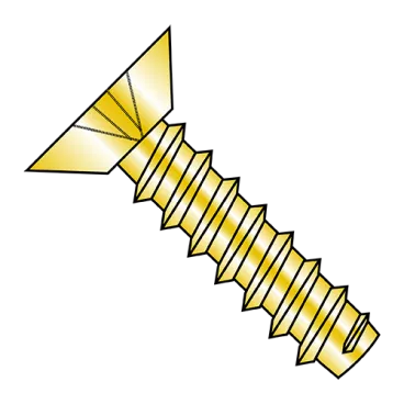 8-18x3/8  Phillips Flat Undercut Self Tapping Screw Type B Fully Threaded Zinc Yellow ROHS