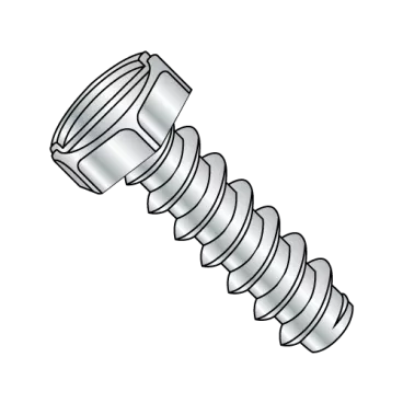 8-18X1/2  Slotted Indented Hex Head Self Tapping Screw Type B Fully Threaded Zinc