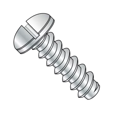 8-18X3/8  Slotted Pan Self Tapping Screw Type B Fully Threaded Zinc Bake