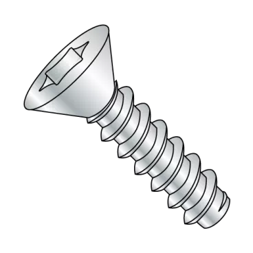 6-20X1/2  Six Lobe Flat Self Tapping Screw Type B Fully Threaded Zinc and Bake
