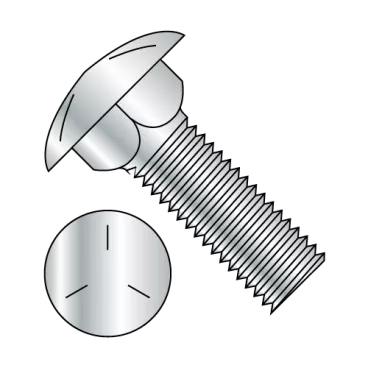 1/4-20X3/4  Carriage Bolt Grade 5 Fully Threaded Zinc
