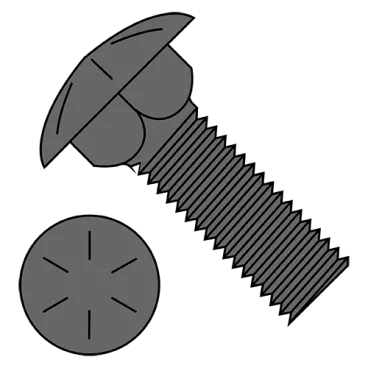 1/4-20X3/4  Carriage Bolt Grade 8 Fully Threaded Plain