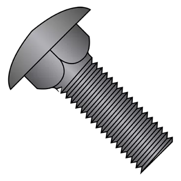 10-24X1  Carriage Bolt Fully Threaded Black Zinc