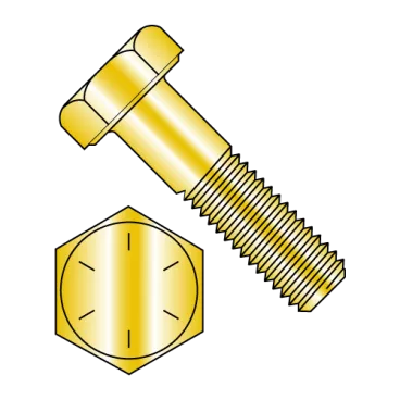 3/8-16X1  Coarse Thread Hex Cap Screw Grade 8 Zinc Yellow