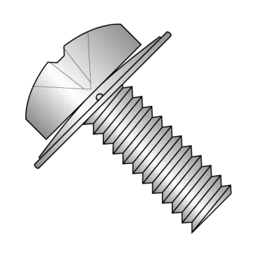 1/4-20X3/4  Phillips Pan Square Cone 410 Stainless Sems Fully Threaded 18-8 Stainless Steel
