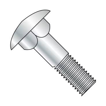 1/2-13X8  Carriage Bolt Partially Threaded 6" Thread Under Sized Body Zinc