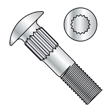 1/4-20X3  Ribbed Neck Carriage Bolt Partial Thread Zinc