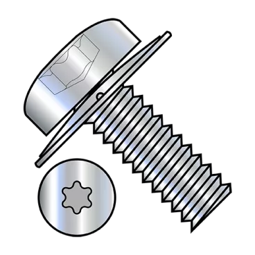 1/4-20X3/4  6 Lobe Pan Square Cone Sems Fully Threaded Zinc Bake