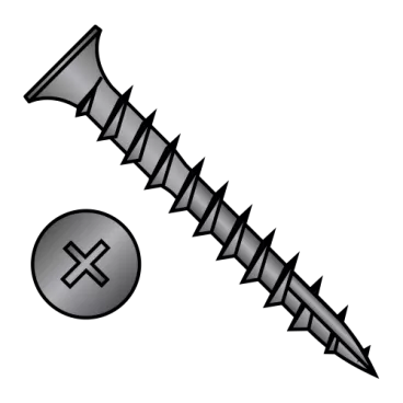5-14X5/8  Phil Flat No Nibs Deep Thread Wood Screw Type 17 Full Thread Black Oxide