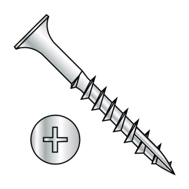6-13X1 1/4  Phillips Flat No Nibs Deep Thread Wood Screw Type 17 Point 2/3 Thread Zinc Bake