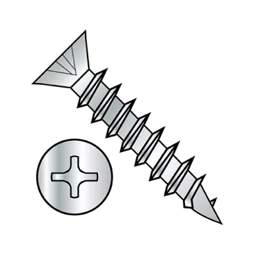 7-12X5/8  Phillips Flat Head no Nibs Deep Thread Wood/Hinge Screw Full Thread Zinc Bake