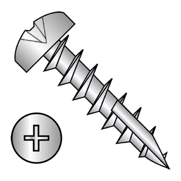 12-8X3/4  Phillips Pan Deep Thread Screw Type 17 Full Thread 18 8 Stainless Steel