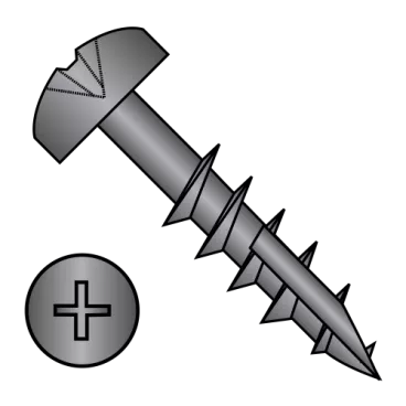 10-9X1 1/4  Phillips Pan Deep Thread Screw Type 17 point 2/3 Thread Black Oxide and Oil