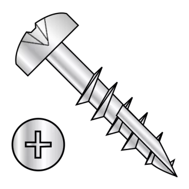 10-9X1 1/2  Phillips Pan Deep Thread Wood Screw Type 17 2/3 Thread Zinc Bake