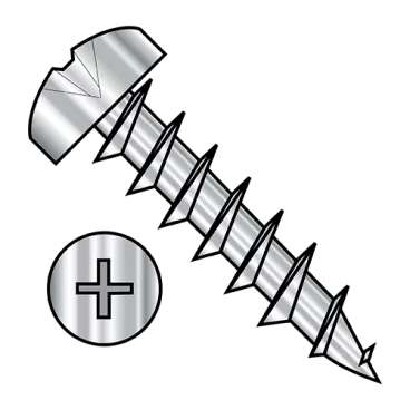 6-13X1/2  Phillips Pan Deep Thread Wood Screw Full Thread 18 8 Stainless Steel