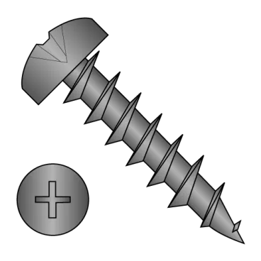 6-13X1/2  Phillips Pan Deep Thread Wood Screw Full Thread Black Oxide and Oil