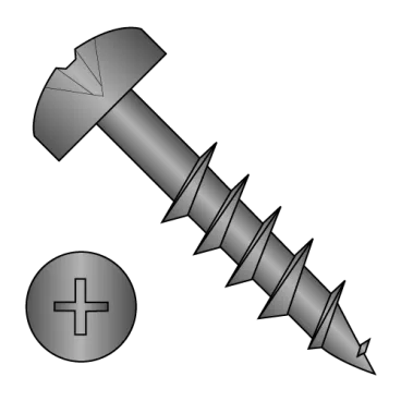 10-9X1 1/4  Phillips Pan Deep Thread Wood Screw 2/3 Thread Black Oxide and Oil