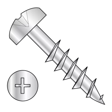 10-9X1 1/4  Phillips Pan Deep Thread Wood Screw 2/3 Thread Zinc Bake